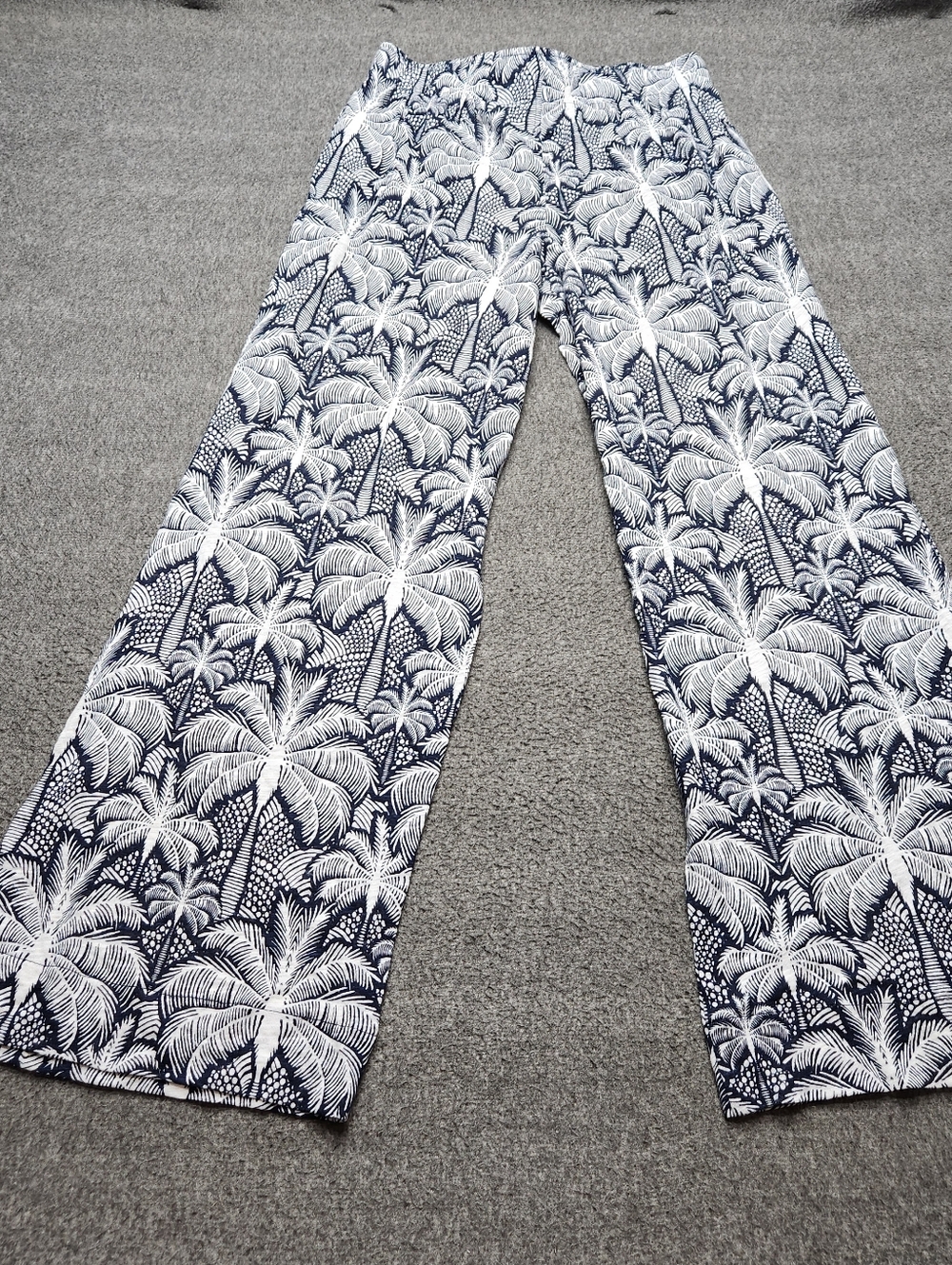 C&C California Wide Leg Pants Palm Print Linen Blend Boho Beach S - Picture 7 of 8